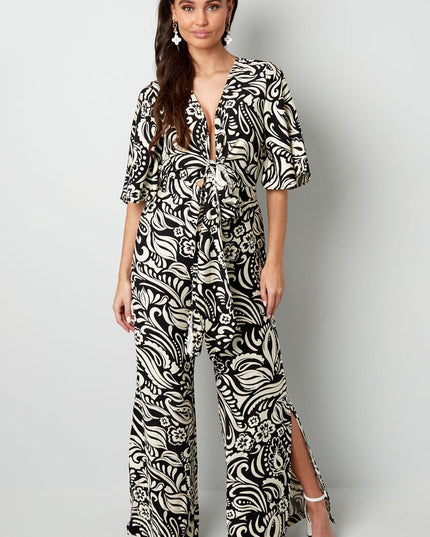 Jumpsuit with print - black/white 
