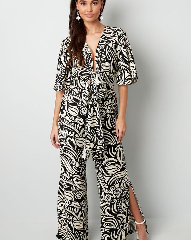 Jumpsuit with print - black/white 