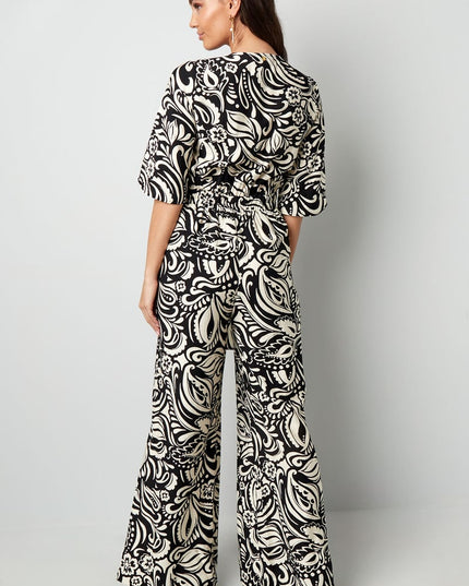 Jumpsuit with print - black/white 