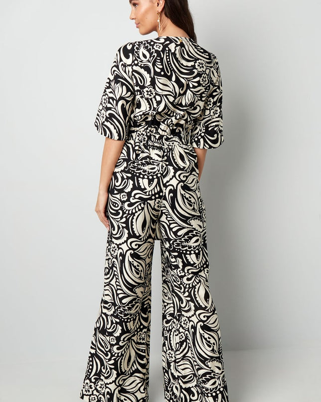 Jumpsuit with print - black/white 