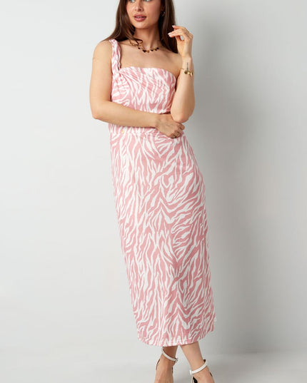 One shoulder zebra dress - black