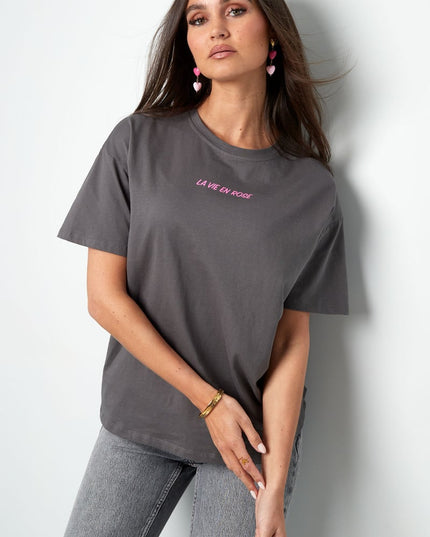 T-shirt la vie en rose - dark gray
