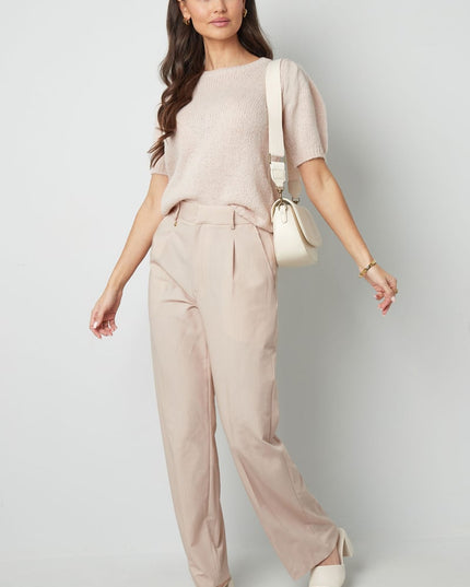 Basic shirt with puffed sleeves - black