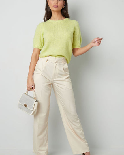 Basic shirt with puffed sleeves - black