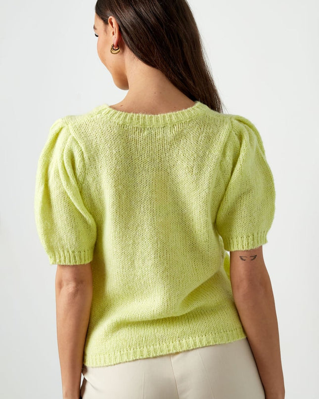 Basic shirt with puffed sleeves - black