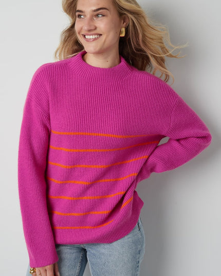 Basic Bliss trui - oranje roze