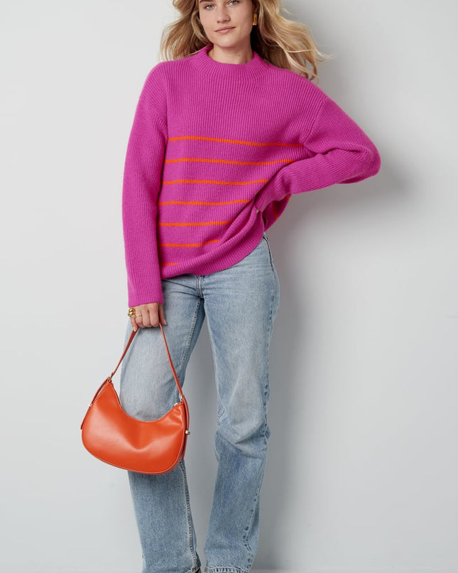 Basic Bliss trui - oranje roze