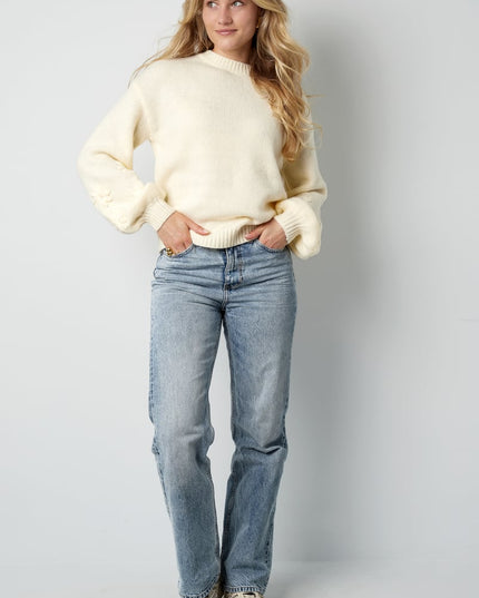 Lovely floral touch sweater - gray