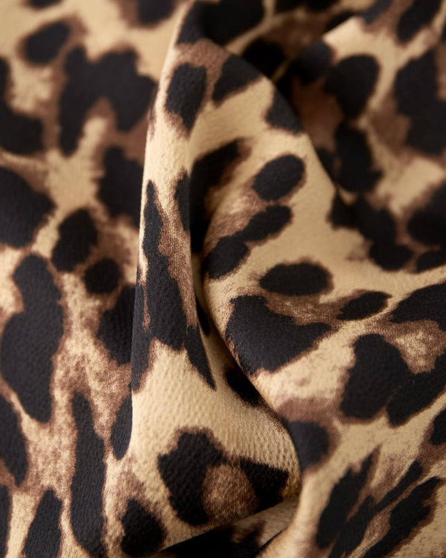 Wide trousers leopard print - brown