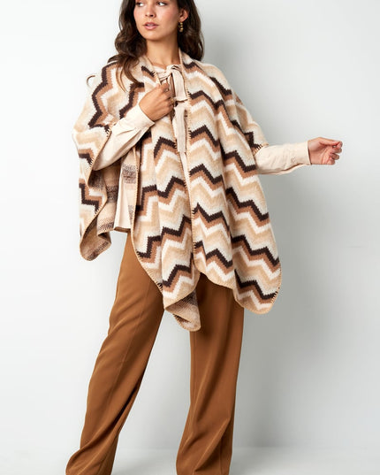 Winter poncho wrapped in warmth -  multi