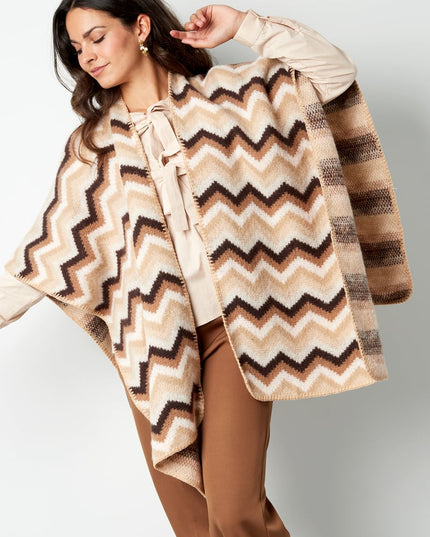 Winter poncho wrapped in warmth -  multi