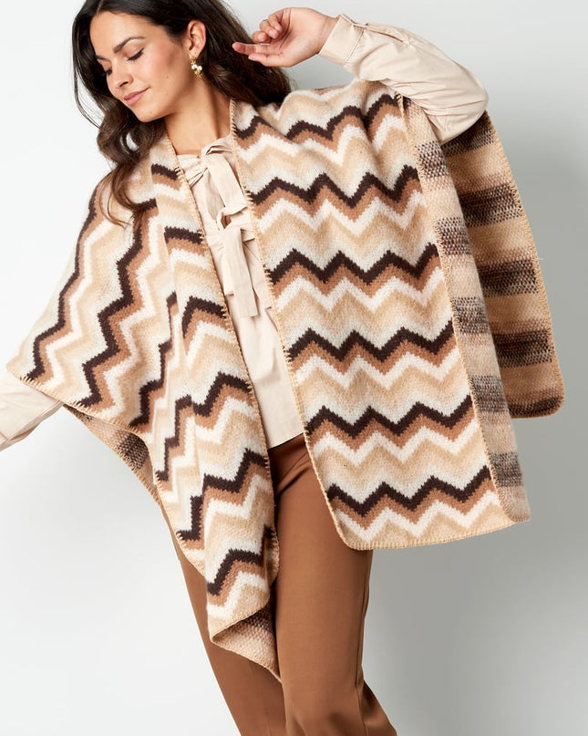 Winter poncho wrapped in warmth -  multi