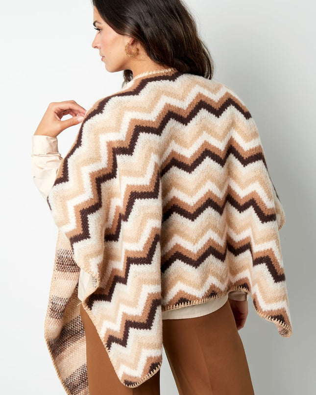 Winter poncho wrapped in warmth -  multi