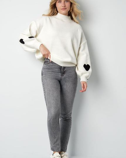 Comfort Heart Knit sweater - fuchsia