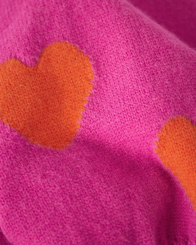 Comfort Heart Knit sweater - fuchsia