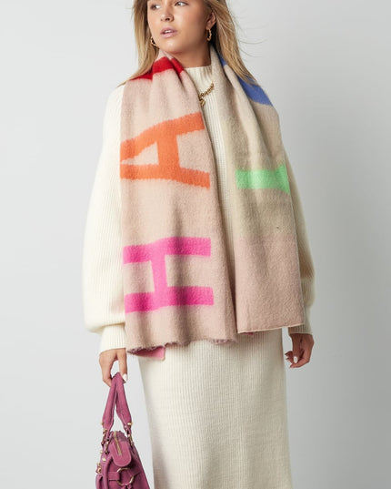 Joyful twist sjaal - zwart multi