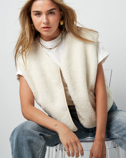 Geweven Polyestervezel Vrouwen Vest Casual Solide Kleur Herfst/Winter