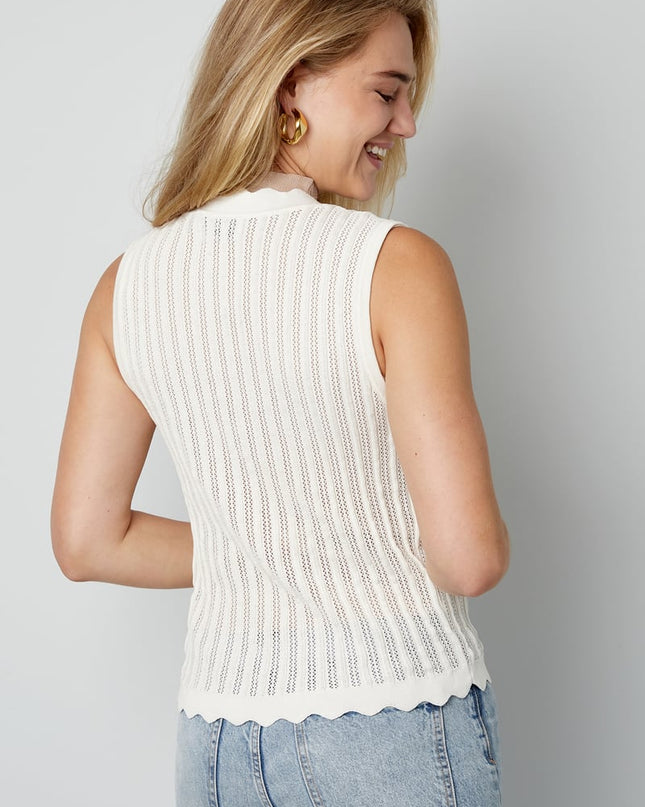 Crochet top with bows - black