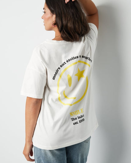 T-shirt happy life smiley - gray