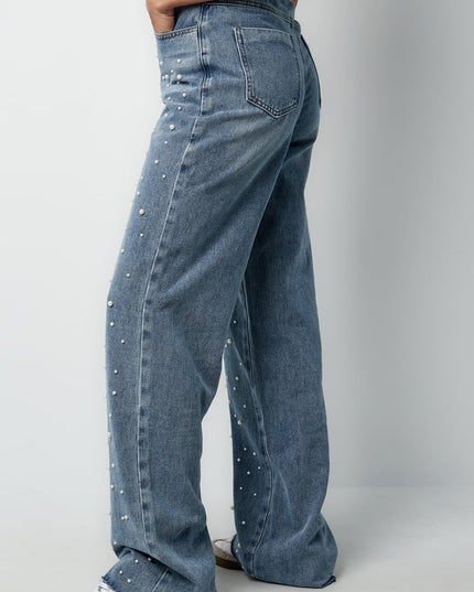 Denim jeans pearl adoration - blue