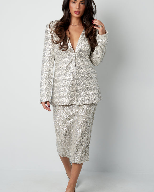 Glitter blazer - black