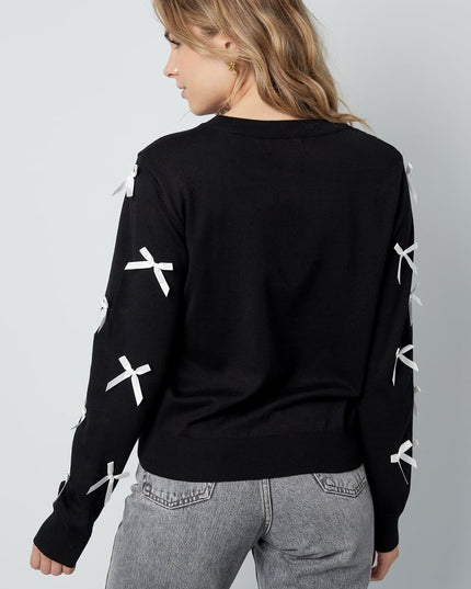 Bow Whisper sweater - fuchsia