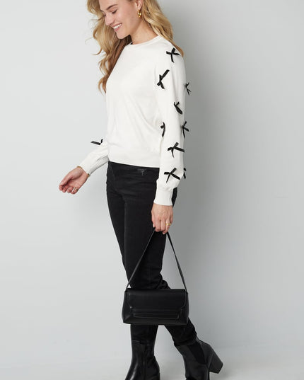 Bow Whisper sweater - fuchsia