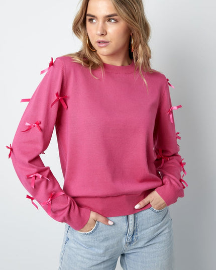Bow Whisper sweater - fuchsia