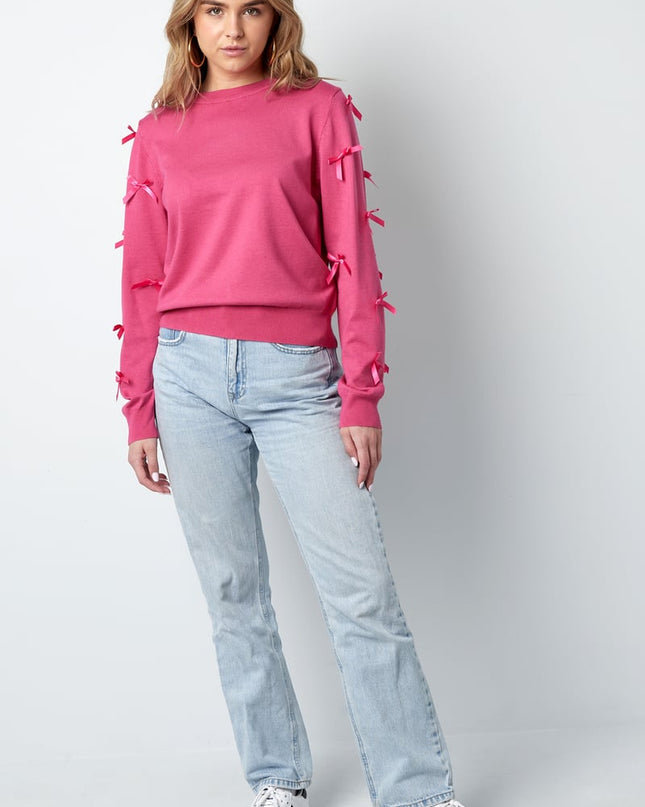 Bow Whisper sweater - fuchsia