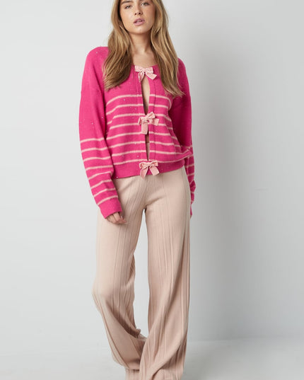 Bow Delight cardigan - red