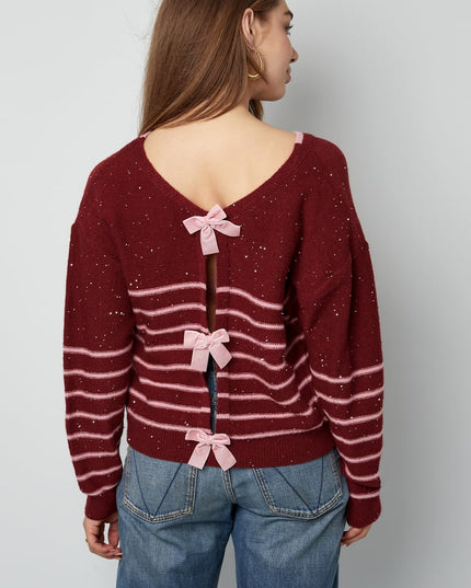 Bow Delight cardigan - red