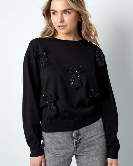 Bow Bliss sweater - black