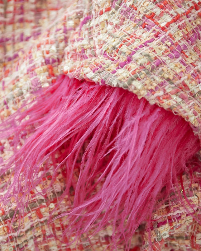 Zacht veren jasje met strikjes - groen