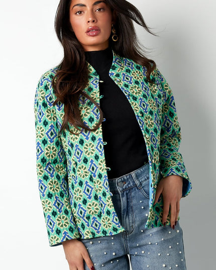 Jas groene print - groen