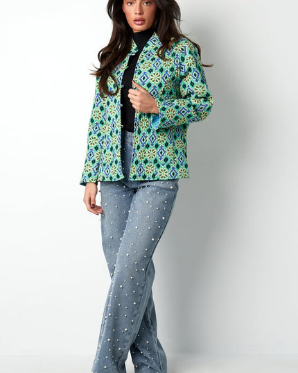 Jas groene print - groen