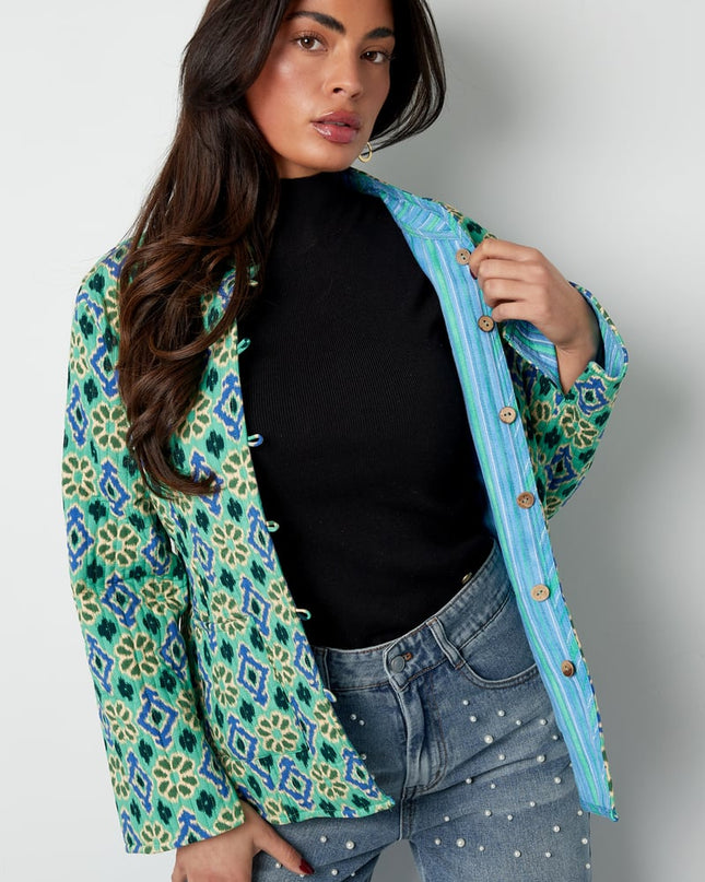 Jas groene print - groen