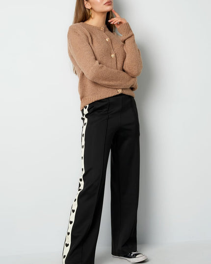 Pants with hearts on the side - red