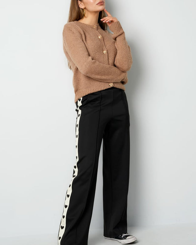 Pants with hearts on the side - red