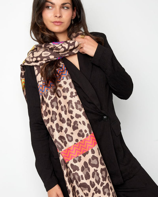 pantersjaal met gekleurde details
