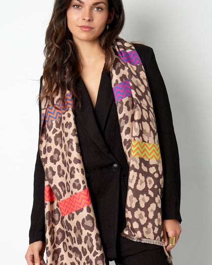 pantersjaal met gekleurde details