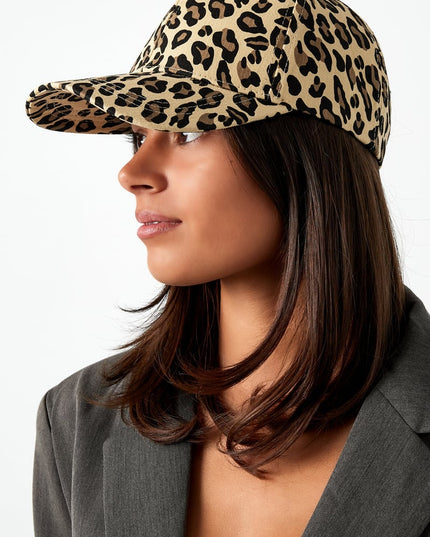 Leopard print cap - brown