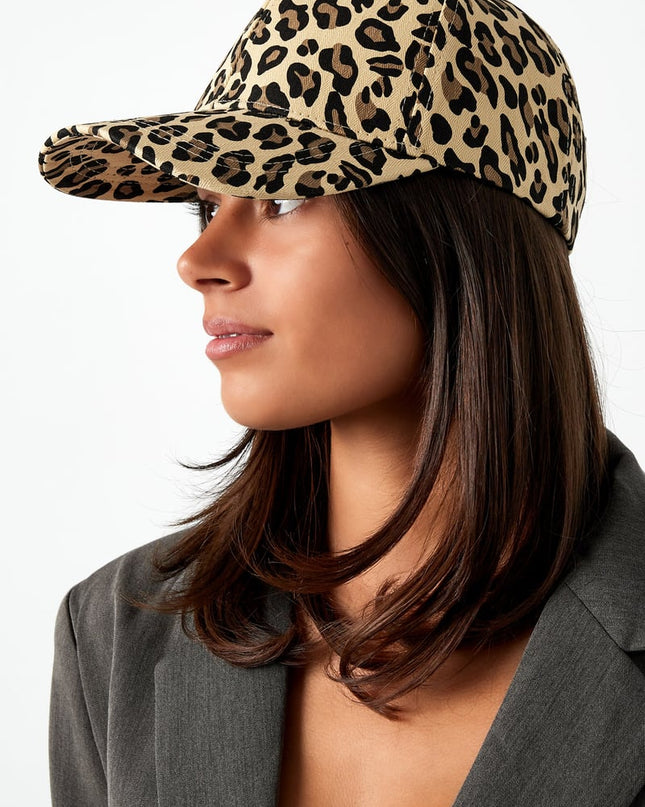 Leopard print cap - brown