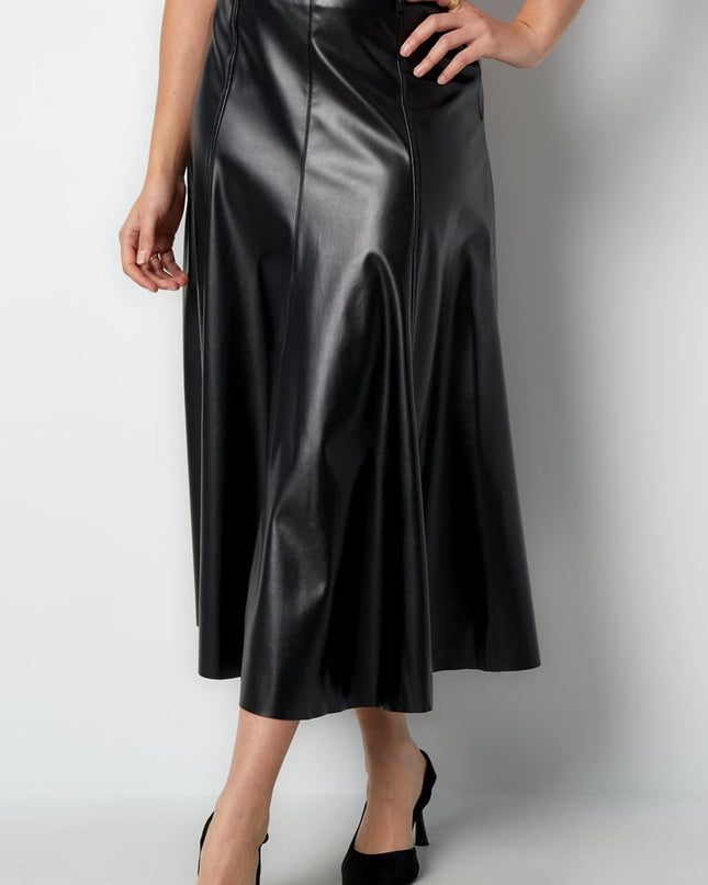 PU long skirt - Black