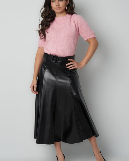 PU long skirt - Black