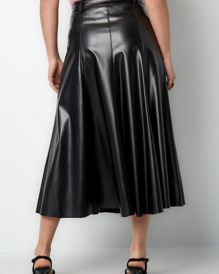 PU long skirt - Black