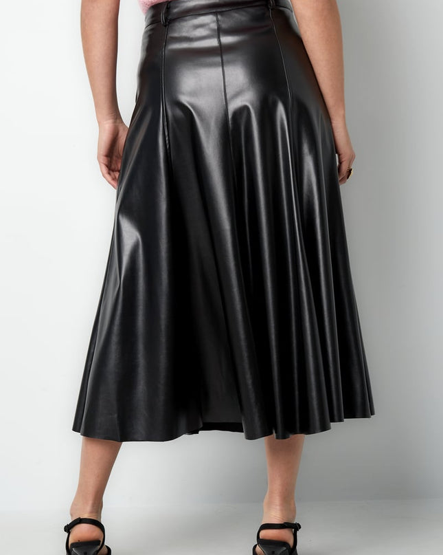 PU long skirt - Black