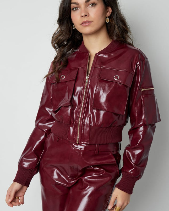 PU biker jacket - Black