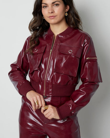 PU biker jacket - Black