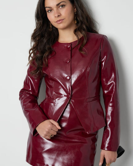 Trendy PU top - Black