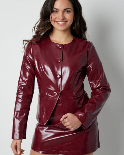 Trendy PU top - Black